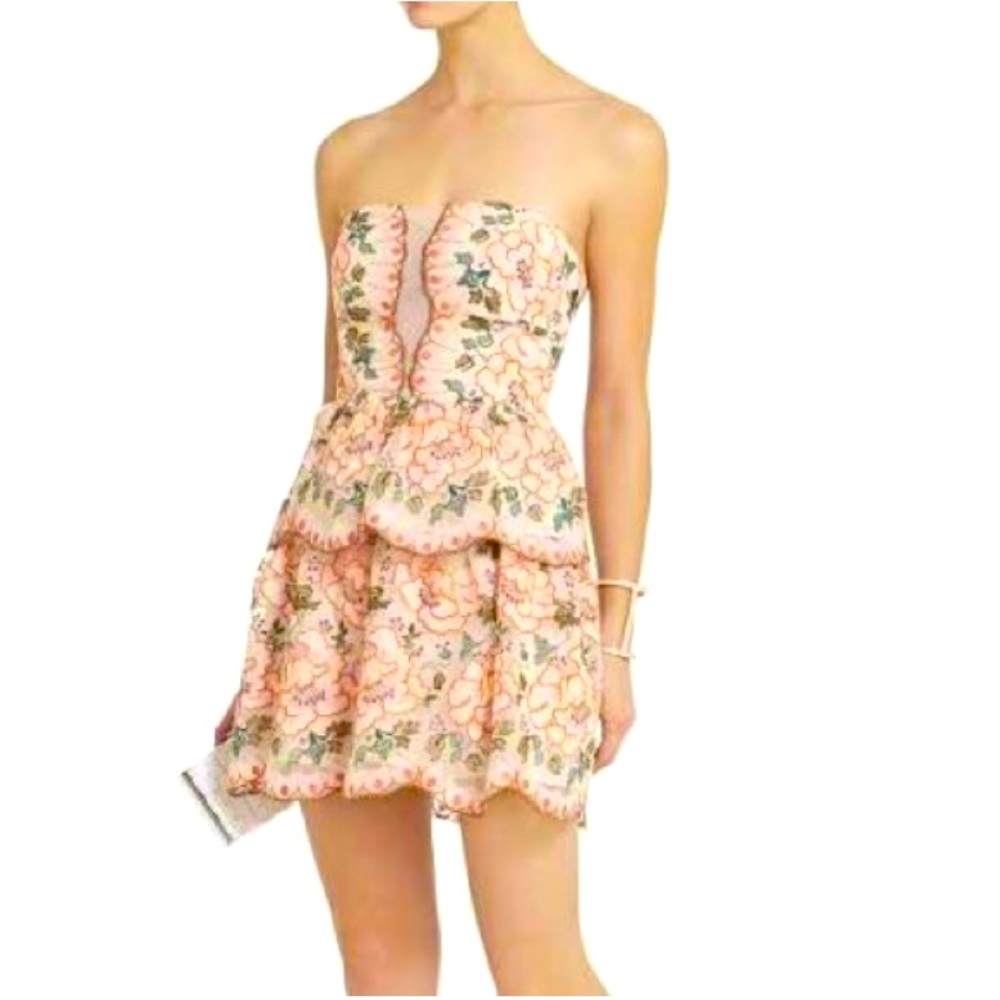 BCBGMAXAZRIA Guiliana Dress Floral Dusty Pink